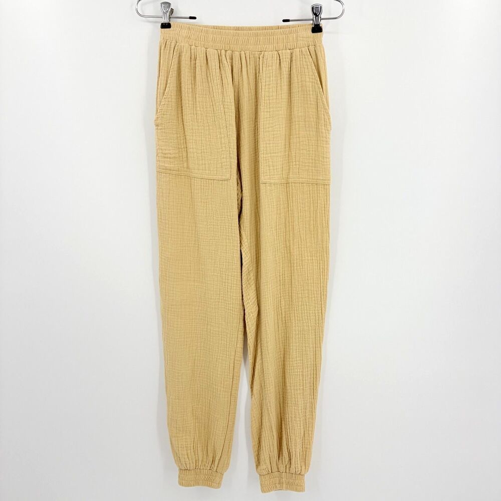 Adika Baggy Jogger Pants Womens XS  Tan Brown Boho Cotton Lagom